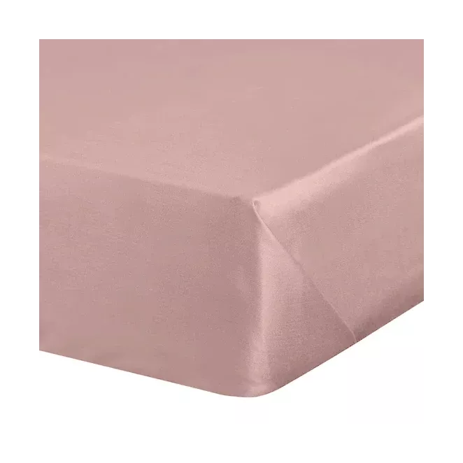 Prześcieradło bez gumki 180x210 cm z satyny bawełnianej kolor pudrowy róż 125 g/m2 DINA Diva Line