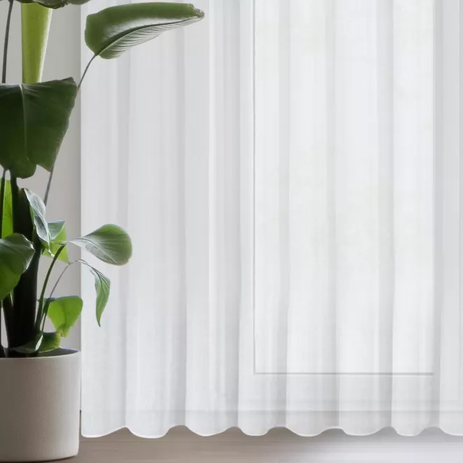 Firana biała z etaminy z lekkim połyskiem 300x250 cm taśma VIOLA