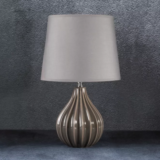 Lampka ceramiczna dekoracyjna ALFA zdobiona wytłaczanym wzorem