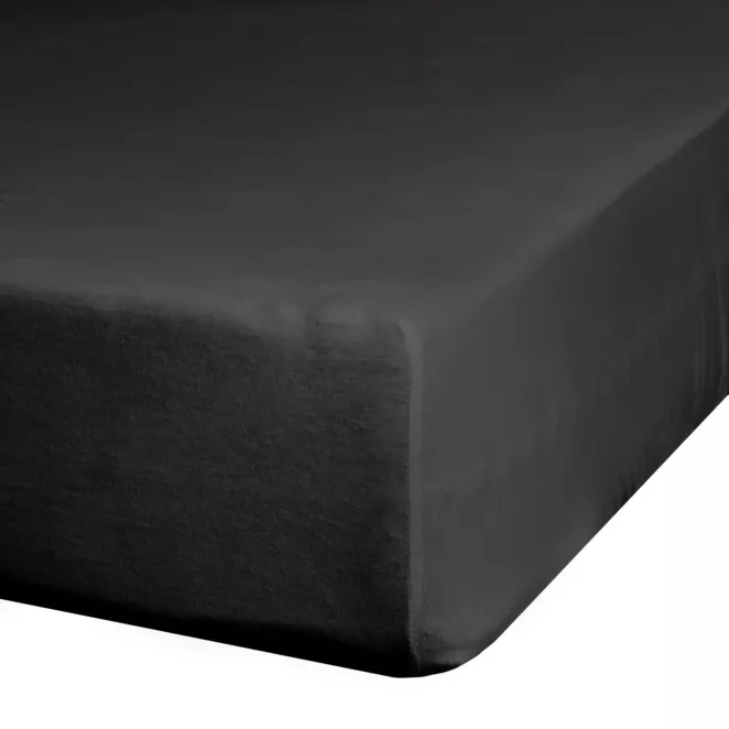 Prześcieradło jersey z gumką 240x220 cm z bawełny kolor czarny 125 g/m2 Design 91