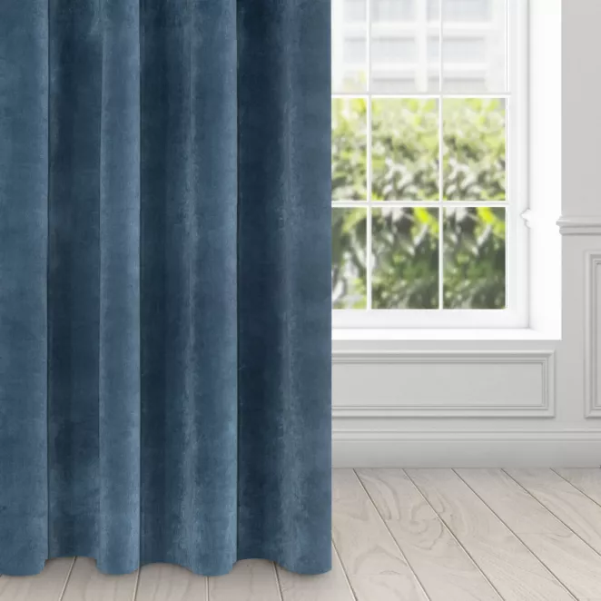 Zasłona granatowa z ekskluzywnego matowego welwetu 140x250 cm przelotka RIA Diva Line