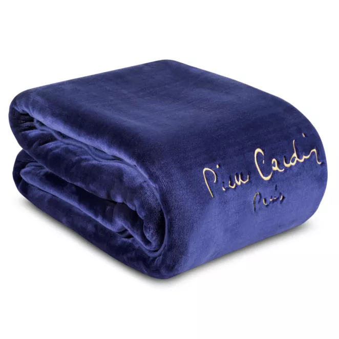 Koc CLARA o wysokiej gramaturze z haftowanym logo PIERRE CARDIN