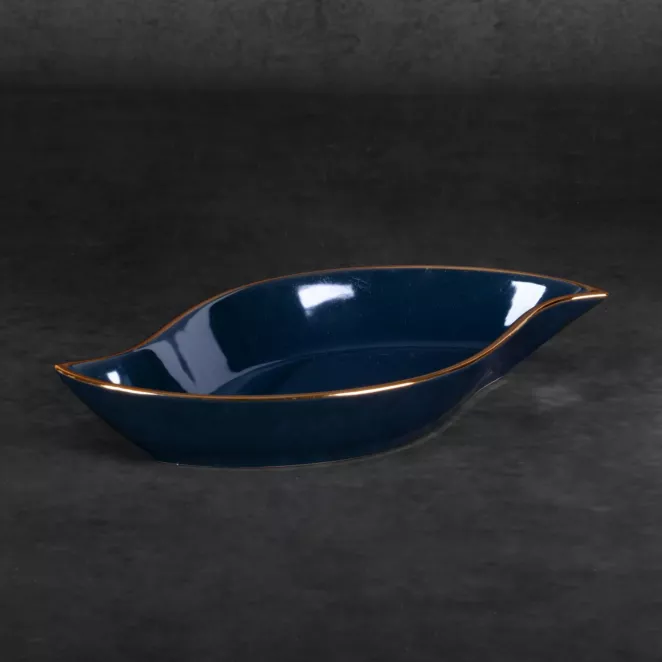 Patera ceramiczna AMORA 1 o lśniącej powierzchni ze złotym detalem