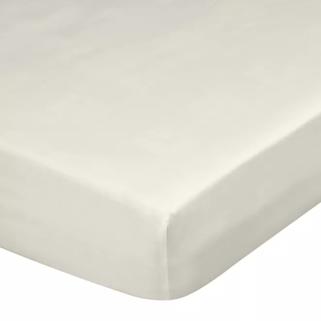 Prześcieradło z gumką 100x200 cm z satyny bawełnianej kolor kremowy 125 g/m2 DINA Diva Line
