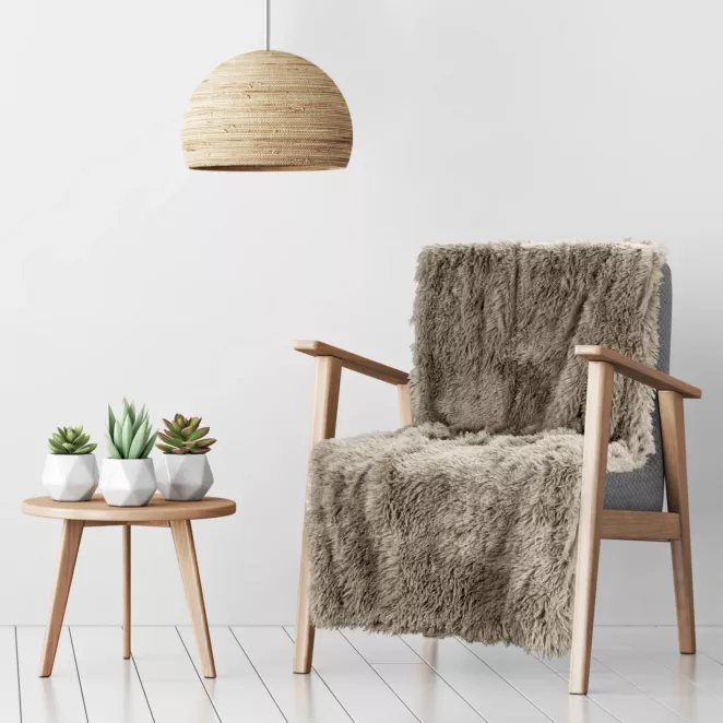 DESIGN 91 Narzuta na fotel-koc  TIFFANY o strukturze miękkiego futra
