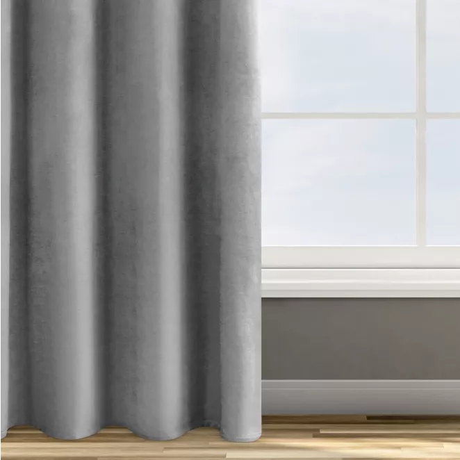 Zasłona srebrna z tkaniny welwetowej 140x250 cm przelotka ROSA Design 91