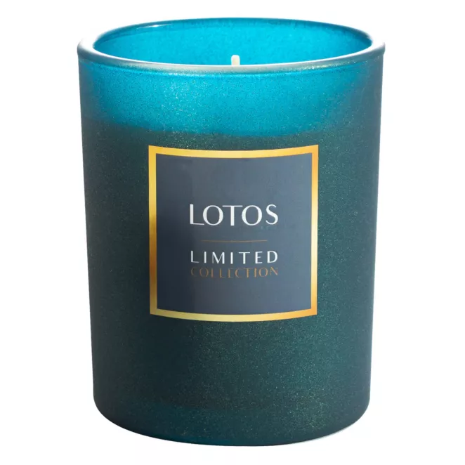 LIMITED COLLECTION Świeca zapachowa LOTOS  w szkle HARMONIA TURKUSU