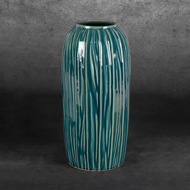 Wazon ceramiczny REA w stylu boho w prążki