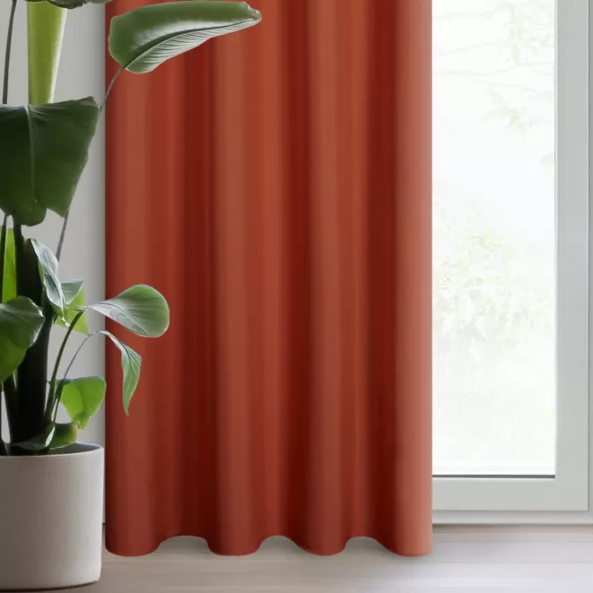 Zasłona ceglasta z matowej gładkiej tkaniny 140x250 cm przelotka RITA