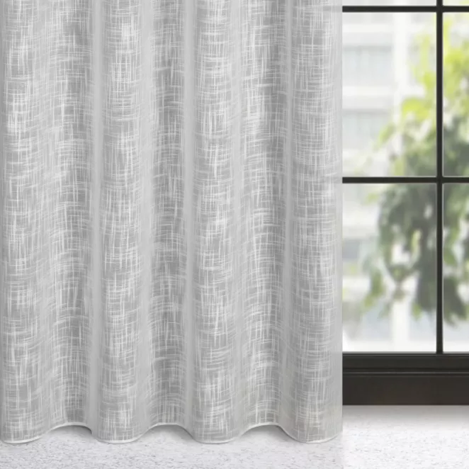 Zasłona szara o płóciennym splocie w stylu eko 140x250 cm przelotka LIREN