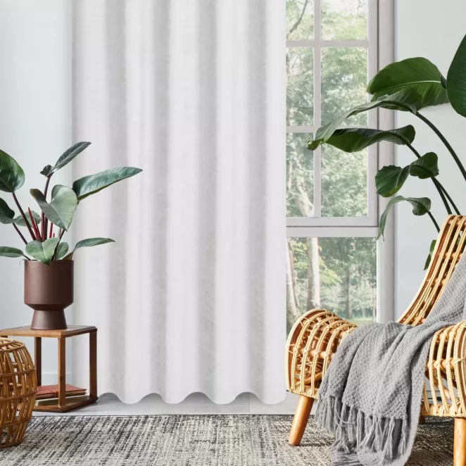 Zasłona biała z tkaniny welurowej 70x220 cm szerokość po zmarszczeniu fala 1:1,5 Dora