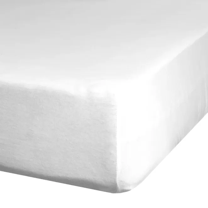 Prześcieradło gładkie z gumką 120x200 cm z bawełny kolor biały 125 g/m2