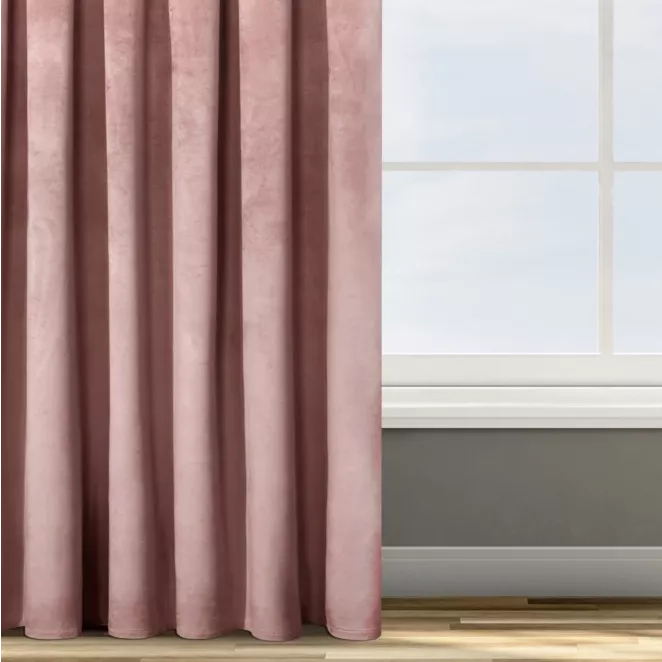 Zasłona ciemnoróżowa z tkaniny welwetowej 135x300 cm taśma ROSA Design 91