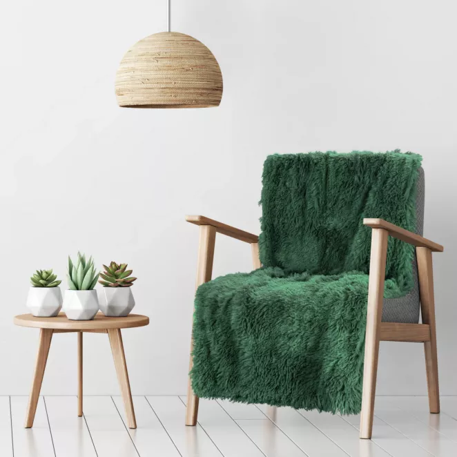 DESIGN 91 Narzuta na fotel-koc  TIFFANY o strukturze miękkiego futra