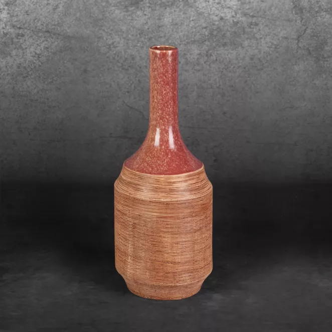 Dwukolorowy wazon ELDA z glinki ceramicznej