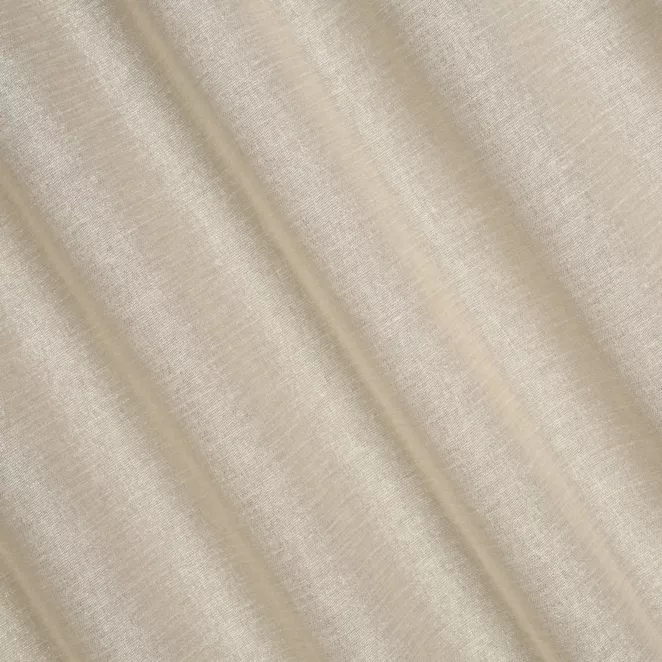 L70/1 Zasłona szyta na taśmie 5 cm ADISA jasnobeżowa o luźnym lnianym splocie z błyszczącą nicią