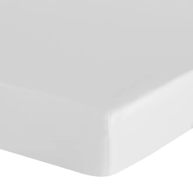Prześcieradło z gumką 100x200 cm z bawełny kolor biały 105 g/m2 BASIC