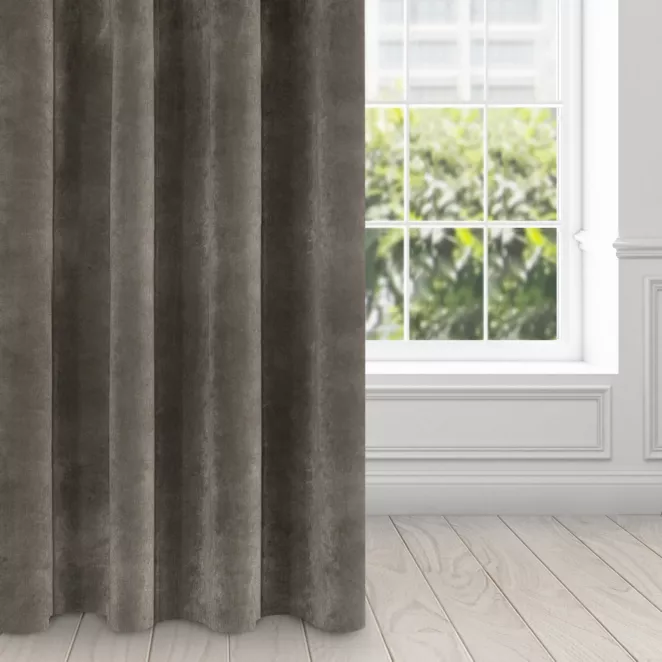 Zasłona grafitowa z ekskluzywnego matowego welwetu 140x250 cm przelotka RIA Diva Line