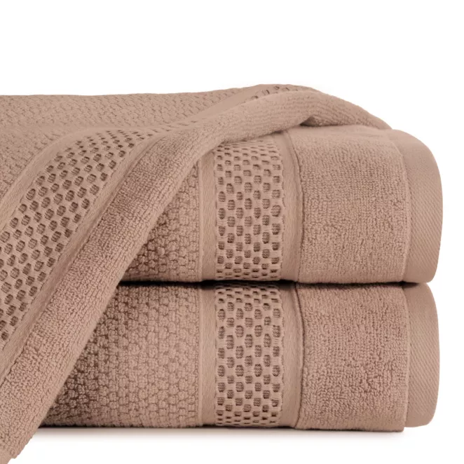 Ręcznik do rąk 30x50 cm bawełniany kolor ceglasty z żakardową bordiurą 500 g/m2 DANNY