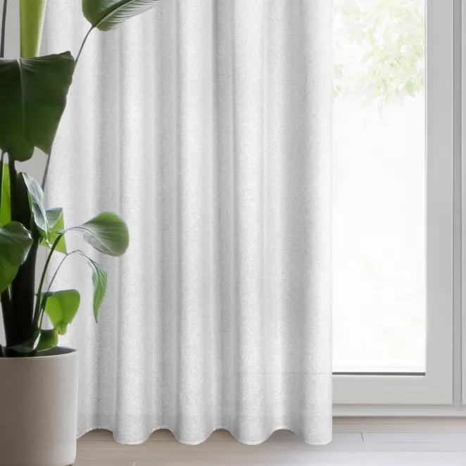 Zasłona srebrna w stylu eko 135x270 taśma ERIS