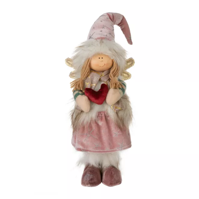 Figurka świąteczna DOLL elf w zimowym stroju z miękkich tkanin