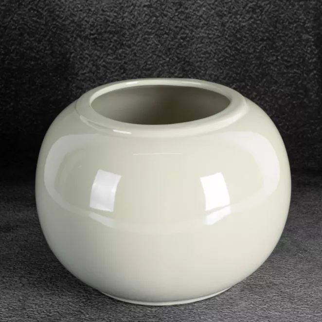 Osłonka ceramiczna na donicę SIMONA z perłowym połyskiem