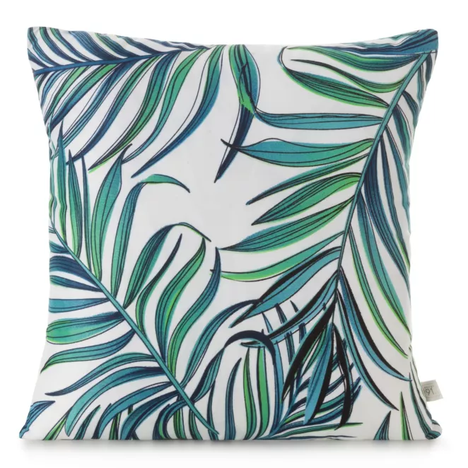 DESIGN 91 Poszewka PALMS 02 z mikrofibry z nadrukiem palmowych liści