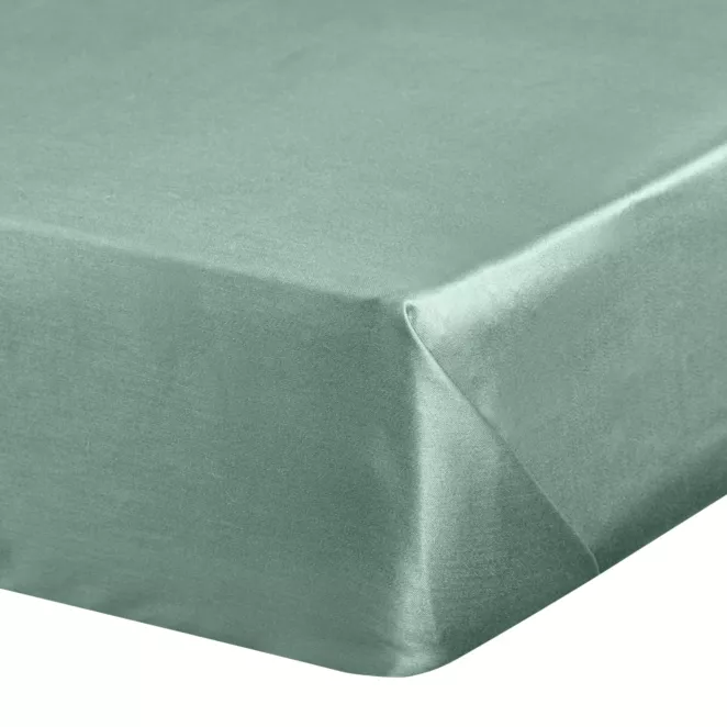 Prześcieradło bez gumki 160x210 cm z satyny bawełnianej kolor miętowy 125 g/m2 DINA Diva Line