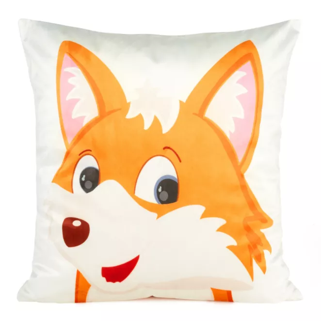 DESIGN 91 Poszewka welwetowa KIDS 9A  z motywem zabawnego liska