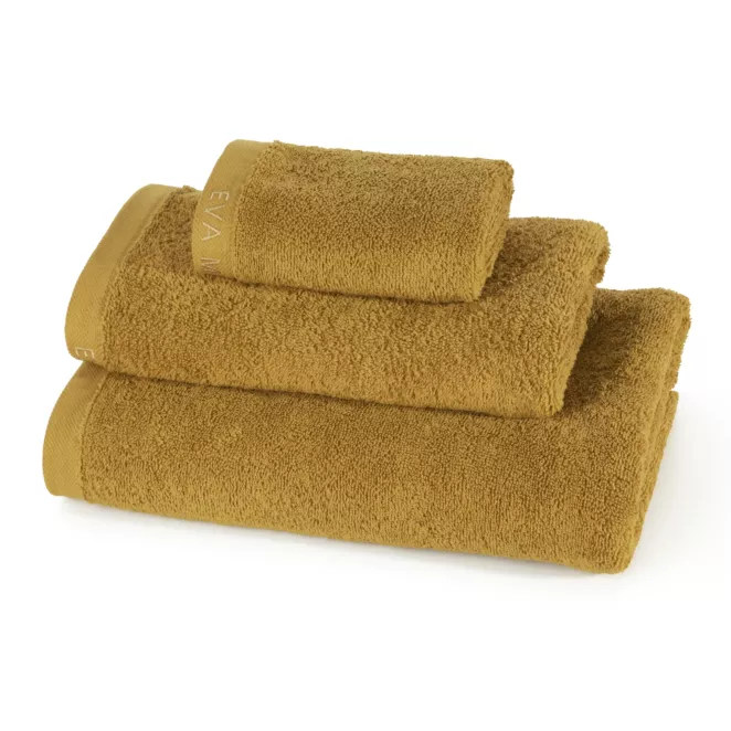 Ręcznik do rąk 30x50 cm bawełniany kolor miodowy z haftowanym logiem Eva Minge 550 g/m2 VENUS