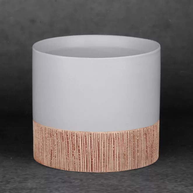 Osłonka ceramiczna na donicę MILI 2 dwukolorowa