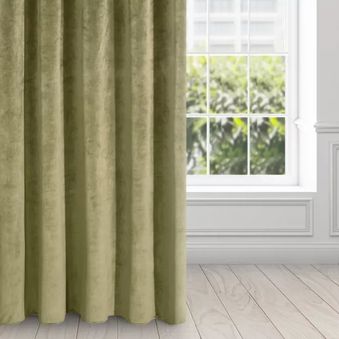 Zasłona oliwkowa z ekskluzywnego matowego welwetu 140x250 cm przelotka RIA Diva Line