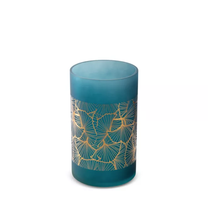 LIMITED COLLECTION Wazon MUSA granatowo-złoty z malowanego szkła artystycznego ENERGIA GRANATU