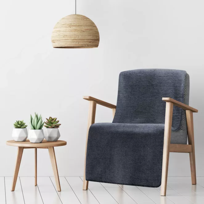 DESIGN 91 Narzuta na fotel-koc AMBER bardzo miękki w dotyku ze strukturalnym wzorem 3D z włókien bawełniano-akrylowych