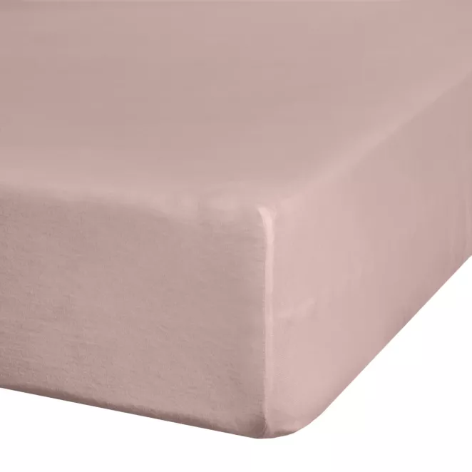 Prześcieradło jersey z gumką 90x200 cm z bawełny kolor pudrowy róż 140 g/m2