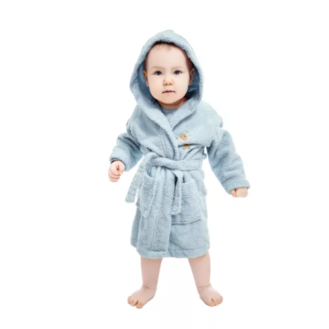 Szlafrok dziecięcy BABY z aplikacją z żyrafą