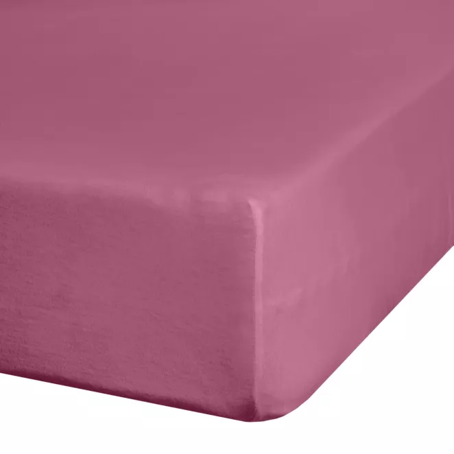 Prześcieradło jersey z gumką 160x200 cm z bawełny kolor różowy 140 g/m2 ADELA
