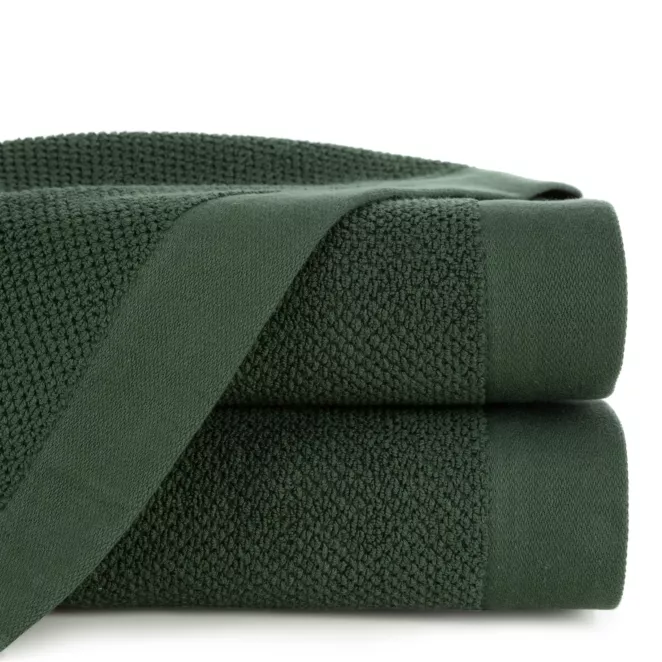 Ręcznik do rąk 30x50 cm bawełniany kolor ciemnozielony o ryżowej strukturze 550 g/m2 RISO