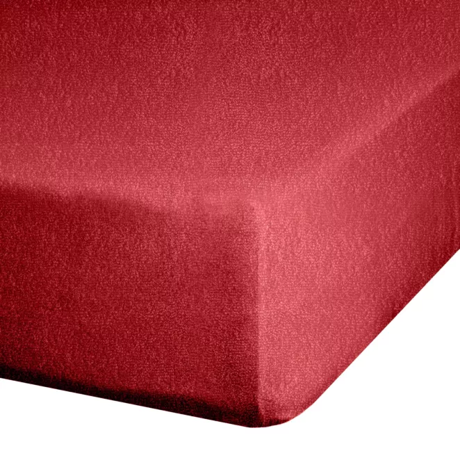 Prześcieradło frotte z gumką 140x200 cm z bawełny kolor czerwony 170 g/m2 Design 91