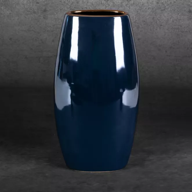 Wazon ceramiczny AMORA 1 o lśniącej powierzchni ze złotym detalem