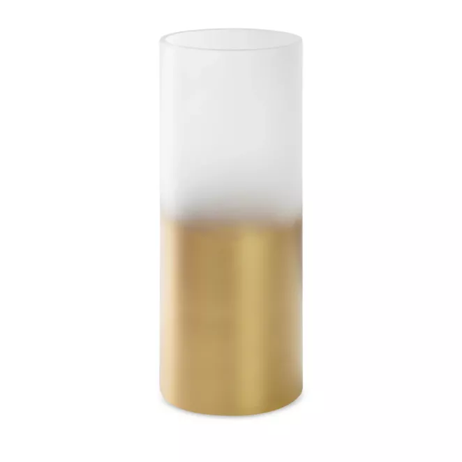LIMITED COLLECTION Wazon BLANCA biało-złoty ze szkła artystycznego MAGIA BIELI