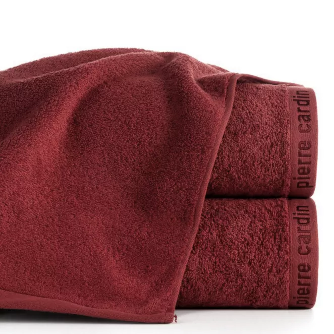 Ręcznik do rąk 30x50 cm bawełniany kolor ceglasty z żakardową bordiurą 430 g/m2 EVI Pierre Cardin