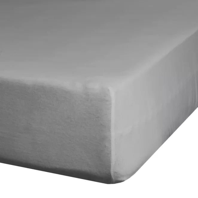 Prześcieradło gładkie z gumką 100x200 cm z satyny bawełnianej kolor stalowy 125 g/m2 NOVA 3