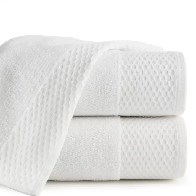 Ręcznik kąpielowy 50x90 cm bawełniany kolor biały z wyjątkowo puszystym splotem 580g/m2 ANELA