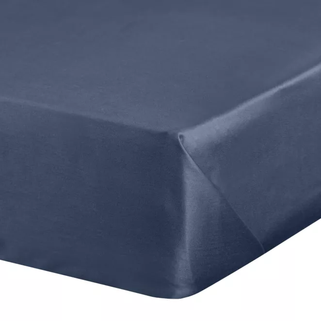 Prześcieradło jersey z gumką 240x220 cm z bawełny kolor granatowy 140 g/m2