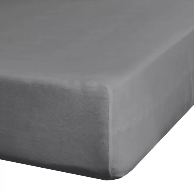 Prześcieradło jersey z gumką 90x200 cm z bawełny kolor stalowy 190 g/m2 Eurofirany Premium