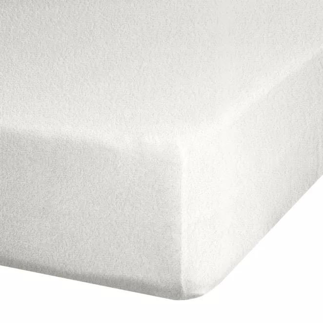 Prześcieradło frotte z gumką 140x200 cm z bawełny kolor kremowy 170 g/m2 Design 91