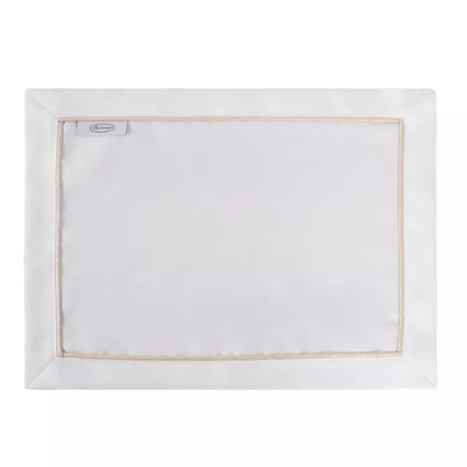 Komplet 4szt eleganckich, białych podkładek MADELE ze złotą lamówką