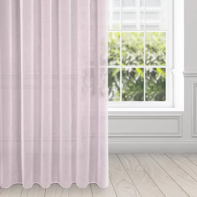 Dekoracja okienna różowa z gładkiej etaminy 140x270 cm taśma ARGEA ELLA LINE