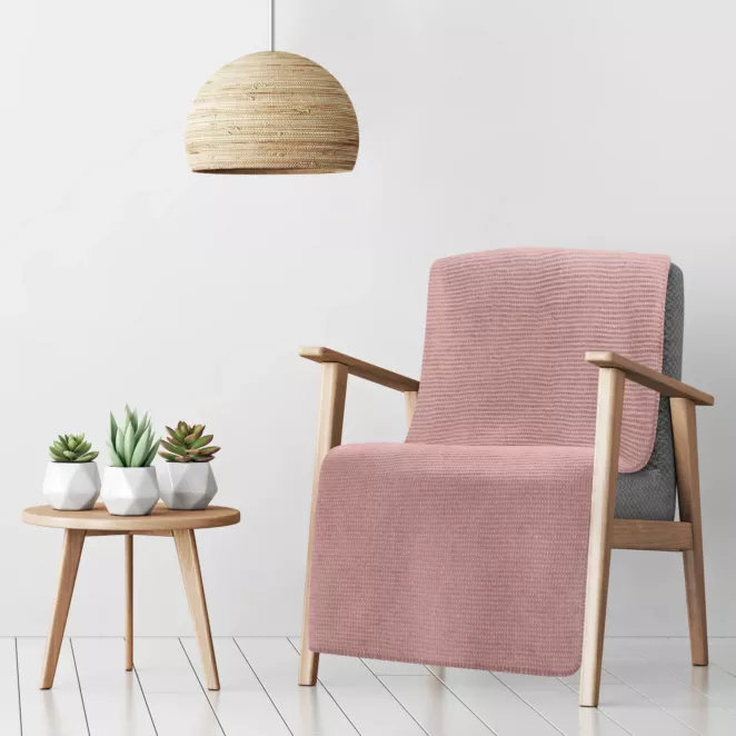 DESIGN 91 Narzuta na fotel-koc AMBER bardzo miękki w dotyku ze strukturalnym wzorem 3D z włókien bawełniano-akrylowych